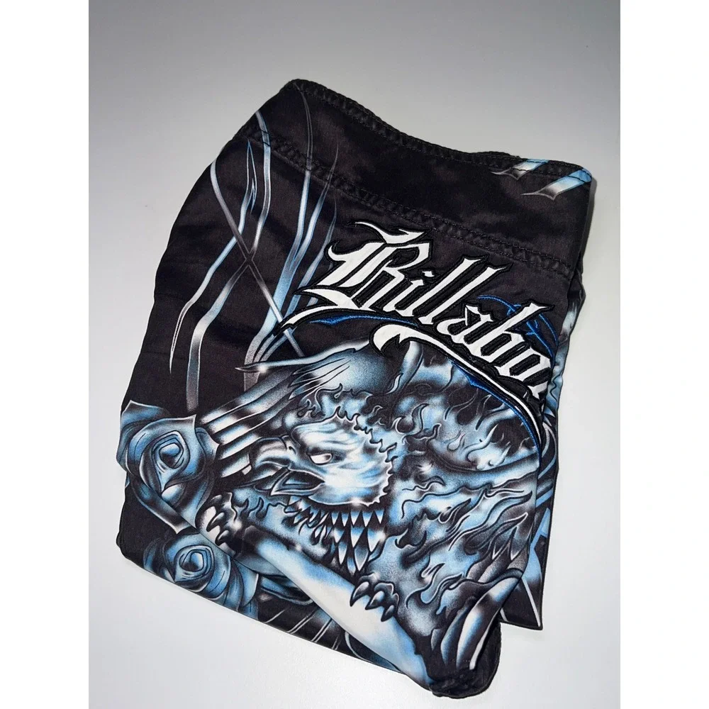 Vintage Billabong Board Shorts Mens 36 Black Eagle Rose Graphic Swim Trunks 90's